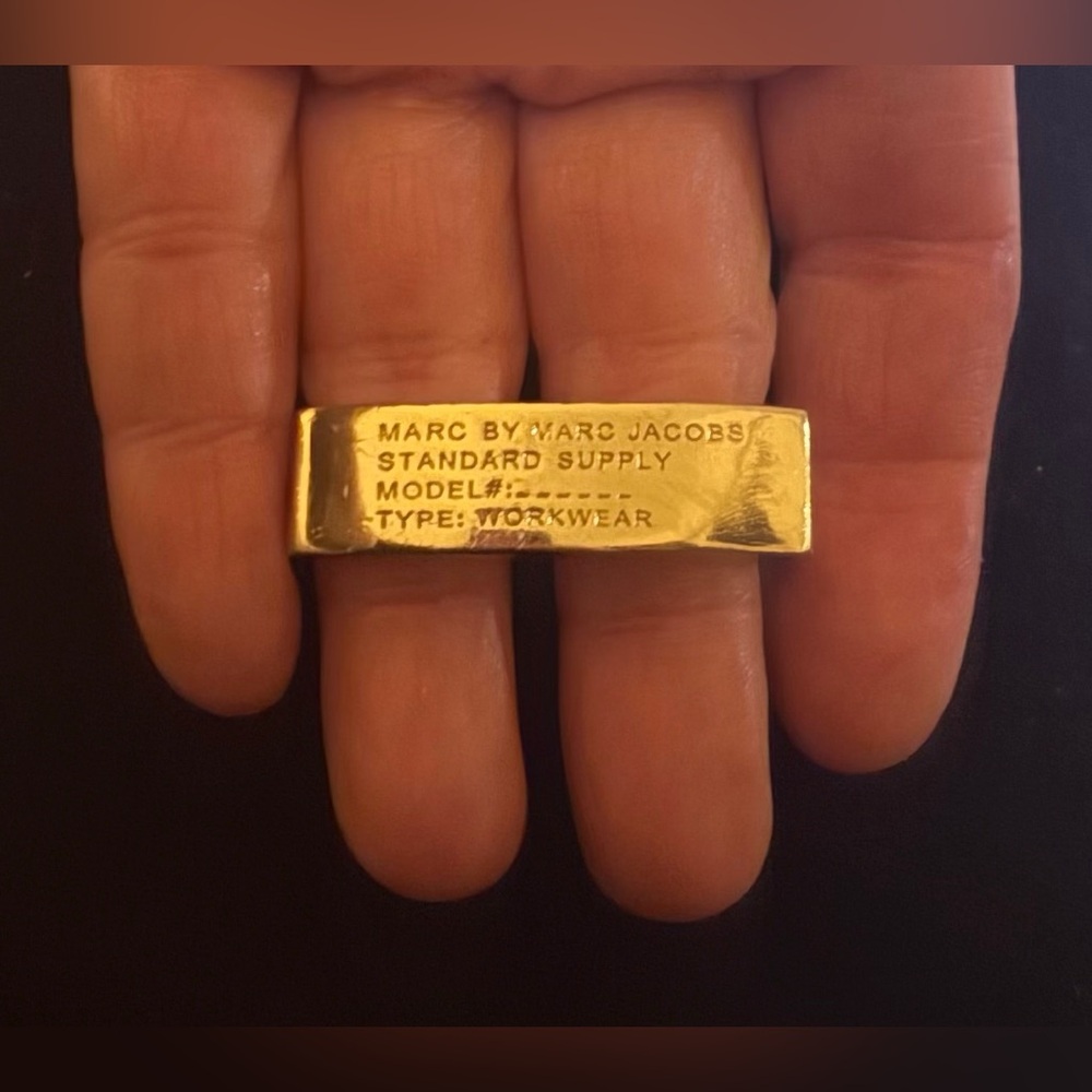Marc by Marc Jacobs Gold-Tone-STANDARD SUPPLY LINE, Double Finger-Ring, RARE - Picture 2 of 15